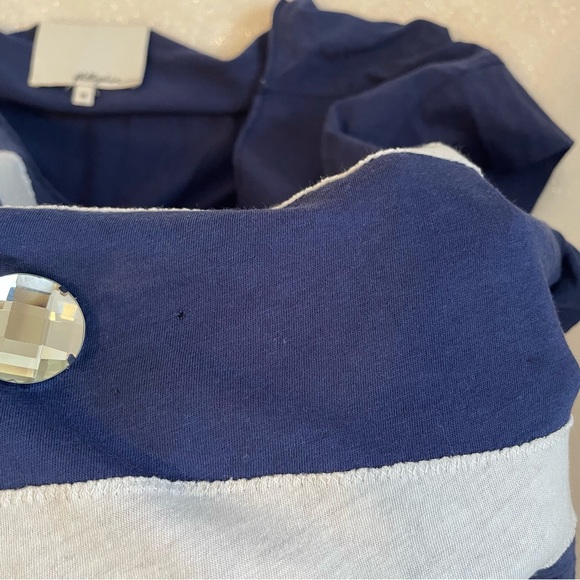 Phillip Lim 3.1 Boxy Cropped Striped Embellished Abstract Cotton T Shirt ✨ - Picture 7 of 10